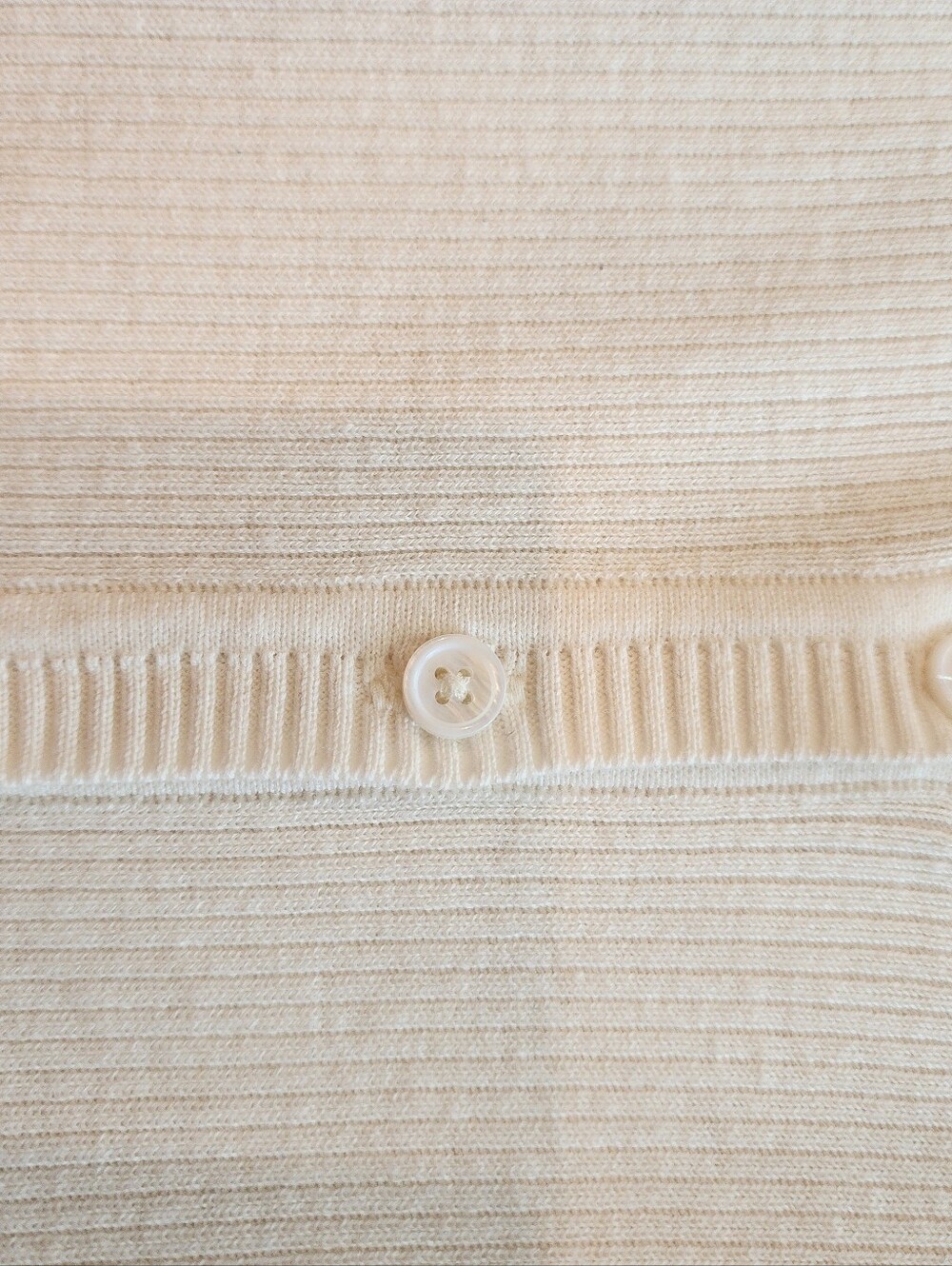 J. Jill Long Cream Button-Front Ribbed Cardigan - Picture 2 of 4